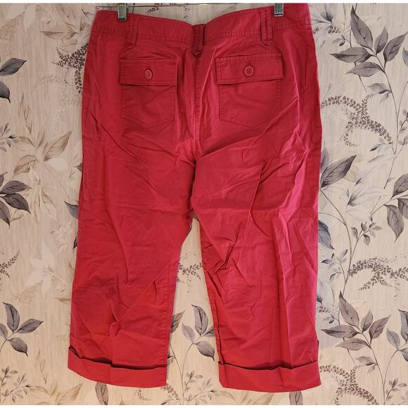 Liz & Co Women's Cropped Capri Barbie Core Pink Pants Size 12 - Picture 2 of 10
